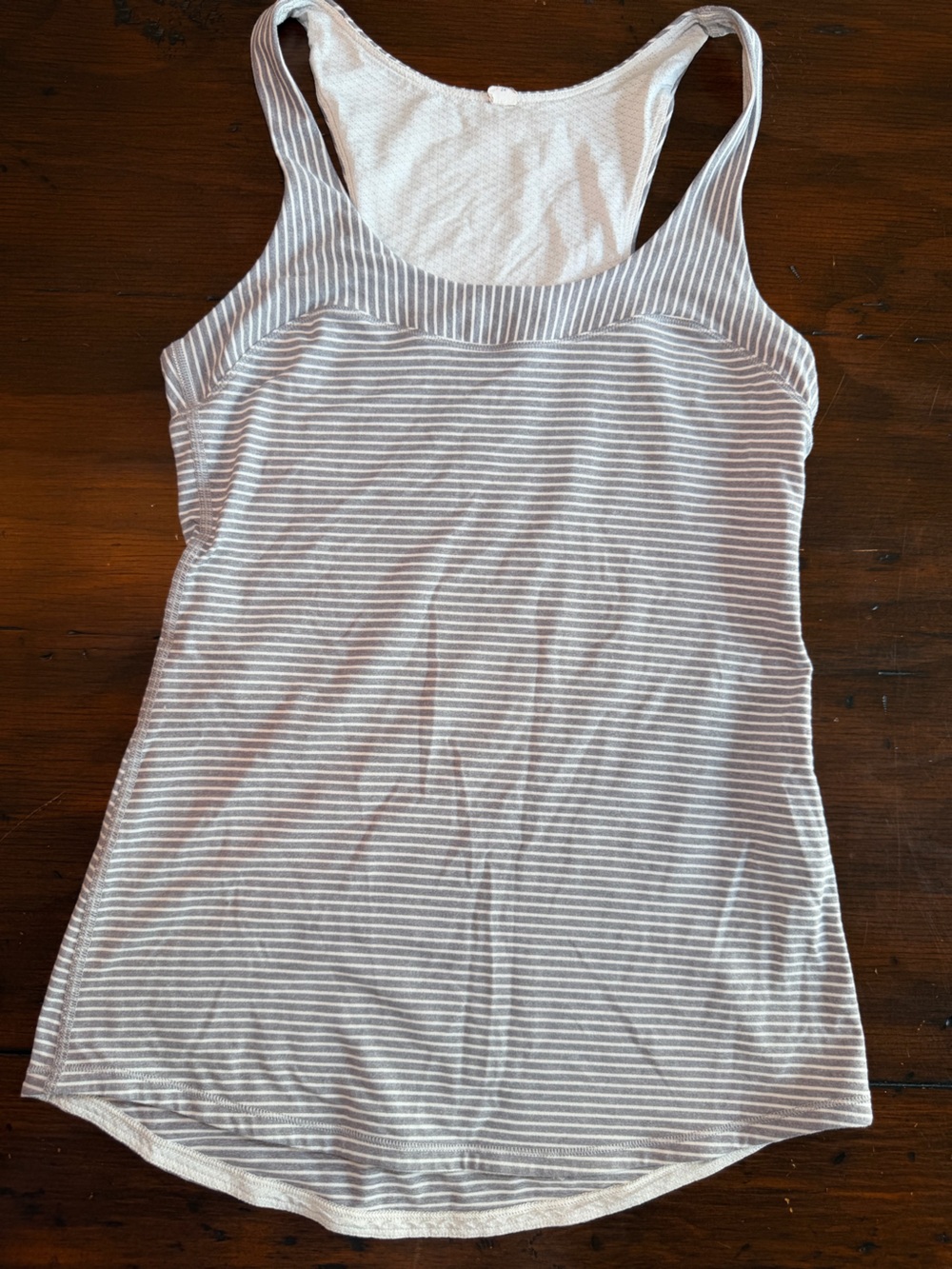 Lululemon Gray White Striped Racerback Athletic Tank Top. Size 4
